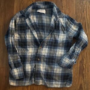 Old Navy Navy and White  Flannel Shirt